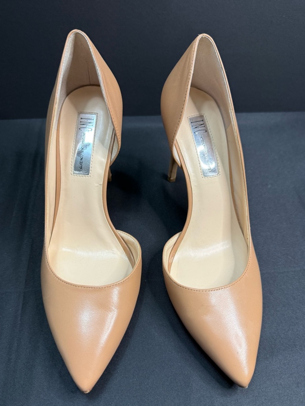 INC Leather Dorsay Pump Almond Toasted Tan Nude Beige Olive Skin 8
